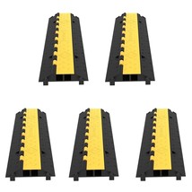 VEVOR 5 Pack Rubber Cable Protector Ramp 2 Channel Heavy Duty 66,000 lbs Load Ca - £186.81 GBP