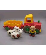 Caillou Tractor Farm Play Set Trailer Cows Figures Preschool Toy - $9.74