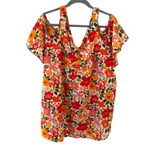 Bohemian Womens Floral Top 3XL Cold Shoulder Tropical Whimsical Feminine... - $22.99
