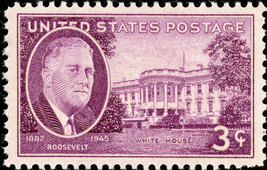 1945 3c Franklin D. Roosevelt Memorial, White House Scott 932 Mint F/VF NH - $0.99