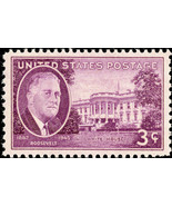 1945 3c Franklin D. Roosevelt Memorial, White House Scott 932 Mint F/VF NH - $0.99