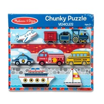 Melissa &amp; Doug Vehicles Chunky Puzzle - £10.19 GBP
