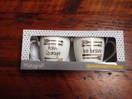 NIB NEW Pfaltzgraff Porcelain HAVE COURAGE + BE BRAVE Large Coffee Tea M... - £47.20 GBP