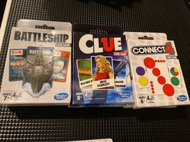 Travel Game Kit Battleship, Connect 4, And Clue Card Game ~ Ages 8+ New - £12.43 GBP