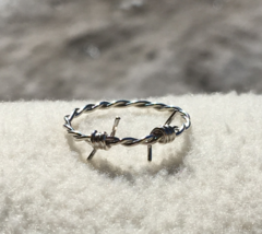 Barb wire Sterling silver Dainty Double barb Barbed wire ring.  - £18.87 GBP+