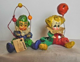 Vintage Hand Made Papier Mache Clowns Set of 2 Mexico Balloons and Juggler - £15.03 GBP