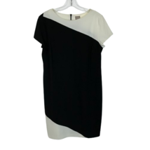 NWT Womens Size 12 Chico&#39;s Carolyn Black White Colorblock Knee-Length Dress NEW - £22.95 GBP