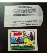 BAXTER LANE CO Idaho Gem of the MTNs VTG Travel Luggage Water Decal Stic... - $545.01 MXN