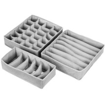 3 Pack Sock Organizer Box Foldable Damp Proof Storage Drawers Multi-cells Und... - £24.73 GBP