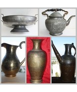 Old Vintage Antique Copper Brass Bronze Pewter Metal Kettle Pot Bowl Pla... - $627.79 MXN+