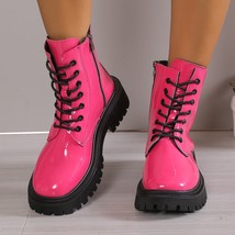 Dr Martens Jadon platform 8 eye boots in thrift pink pisa leather - £67.15 GBP