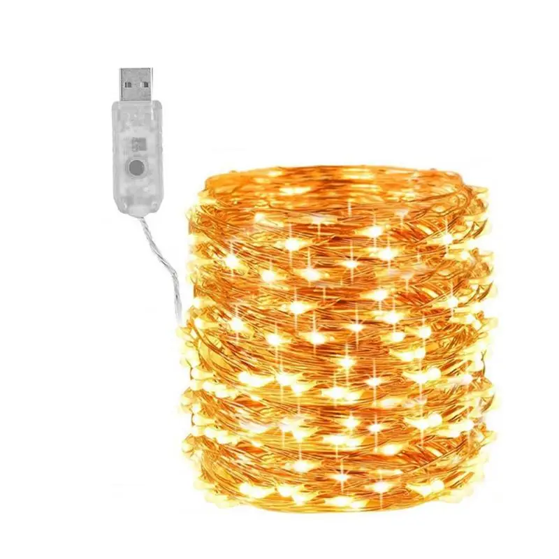 22m 200LED USB Copper Wire String Light Wedding Home Decorative Lamp Holiday lig - £123.28 GBP