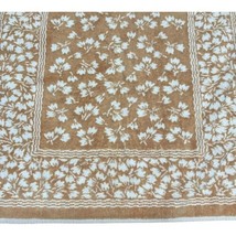 Vintage Royal Family Cannon Orange Tan Thistle Retro MCM  Floral Bath Towel - $21.59