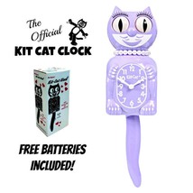 PASTEL LILAC LADY KIT CAT CLOCK 15.5&quot; Kit-Cat Klock NEW Free Battery USA... - €60,36 EUR