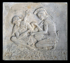 Trojan War Greek Heroes Achilles and Patroclus wall sculpture plaque rep... - $456.30 MXN