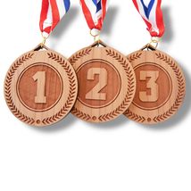 Award - 1st 2nd &amp; 3rd Place Standard Medal - Cedar (PERSONALIZED) - $19.59+