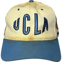 VTG ucla bruins football helmet logos snapback white/blue hat by Headway - $495.40 MXN
