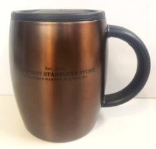 First Starbucks Store Pike Place Seattle 2012 Steel Coffee Mug Traveler Cup Rare - £31.44 GBP