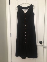 Erika Women&#39;s Sleeveless Dress Tank Button-Front V-Neck Size Small  - £29.54 GBP