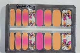 Nail Polish Strips (new) BUTTERFLY - BRIGHT &amp; COLORFUL -16 STRIPS - $10.89
