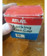 OEM NOS Vintage Car Atlas Chrome Locking gas cap cover w/ keys blue ring... - $25.97 CAD