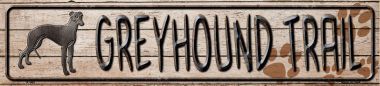 Greyhound Trail Novelty Metal Mini Street Sign K-060