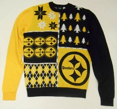 Pittsburgh Steelers Nfl Men&#39;s Sweater Crew Neck Pullover Black Yellow White M - £27.42 GBP