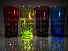  Faberge Tall Crystal Colored Bubble Glasses  - £777.93 GBP