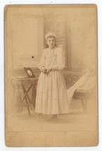 Antique Circa 1880s Cabinet Card Mock Lovely Girl First Communion Rochester, NY - £7.52 GBP