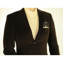 Men's Velvet Blazer Sport Coat Two Button Side Vents GEORGIO COSANI 491 Brown image 6