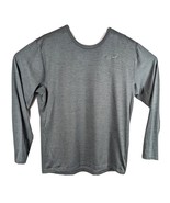 Gray Black Heather Athletic Long Sleeve Shirt Large Mens Nike Dri Fit - $41.76