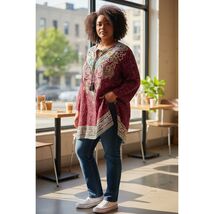 Urban Coco Red Asian Inspired Blouse NWT - XXL - $54.32