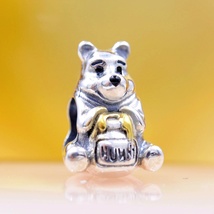 Sterling silver Disney 100th Anniversary Winnie the Pooh Lab-grown Diamond Charm - £13.84 GBP