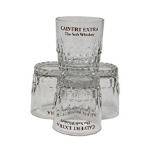 Calvert Extra The Soft Whiskey Glasses Set Of 4 Vintage Glass Barware - $26.76