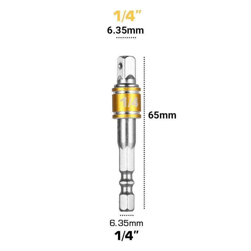 Socket Adapter Impact Grade CR-V 1/4&quot; 3/8&quot; 1/2&quot; Hex Shank Bit Square Power Drill - £131.84 GBP