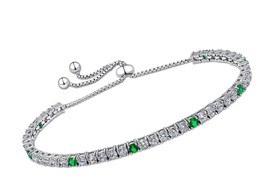 Crystals Women 925 Sterling Silver 3 mm Cubic Tennis - £143.43 GBP