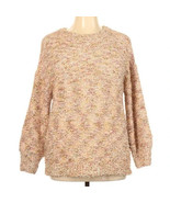 LC Lauren Conrad Sweater Womens Large Pink/Gold Crew Neck Long Sleeve Pu... - £14.78 GBP