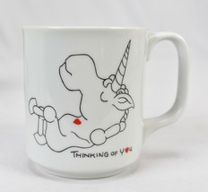 Vintage Joan Berg Victor Unicorn Thinking Of You Aldon Coffee Mug 1981 - $29.65