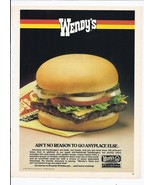 1981 Wendy&#39;s Print Ad Vintage Burger 8.5&quot; x 11&quot; - €17,33 EUR