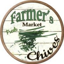 Farmers Market Chives Novelty Metal Mini Circle Magnet - £10.41 GBP