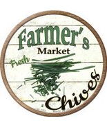 Farmers Market Chives Novelty Metal Mini Circle Magnet - $242.75 MXN