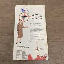 Vintage June 1961 United Airlines Air Atlas Map Route Map - $12.00