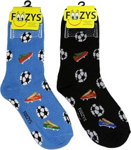 SOCCER Socks Crew Novelty Dress Casual SOX  Foozys 2 Pair 9-11 Size Lot ... - £9.48 GBP