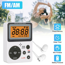 Digital Lcd Am Fm Portable Radio Handy Pocket Receiver Speaker Battery Powered - £23.72 GBP