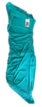 Sincerely Jules Women&#39;s One Shoulder Dress Ruched Asymmetric Size M Aqua Green - £23.73 GBP