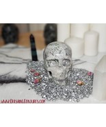 Carved Large Realistic Natural Crystal Skull: 5.1&quot; Peace Jasper - $275.00