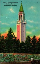 Alfred DuPont Memorial Carrillon Tower Wilmington Delaware UNP Linen Postcard A7 - £2.36 GBP