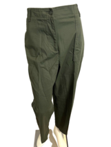 NWT Talbots High Waist Patch Pocket Crop Straight Leg Green Pants Size 16 - £25.62 GBP