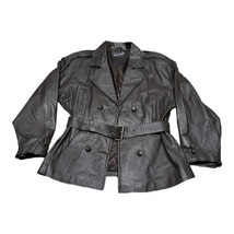 Spiegel Women&#39;s Dark Brown Genuine Leather Belted Jacket Size Medium 8 / 10 - £44.12 GBP