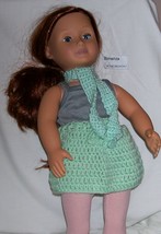 American Girl Green Scarf, Crochet, 18 Inch Doll, Handmade  - £3.90 GBP